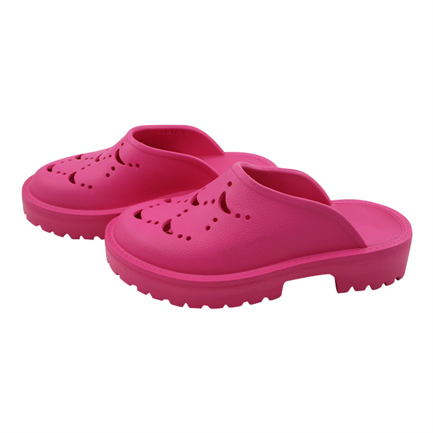 white eva rubber thick sole women sandals anti slip slide slippers closed toe low heeled wedges sandals clog shoes